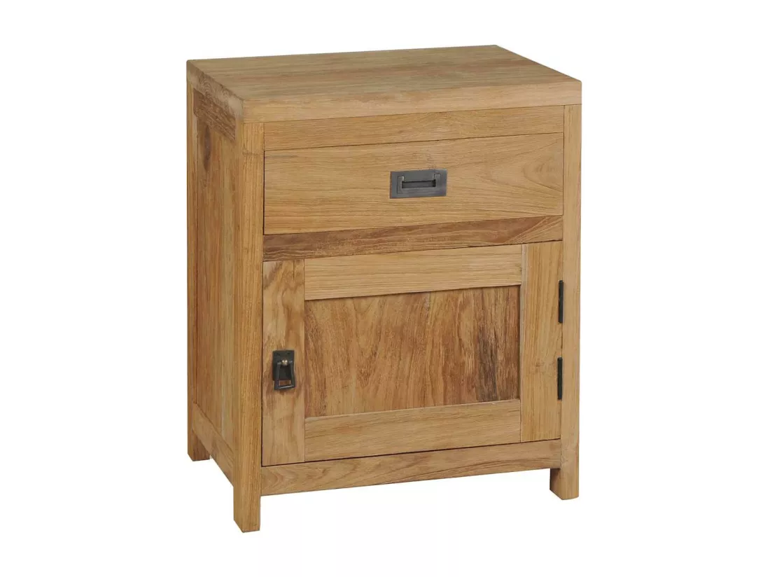 Table de chevet teck massif 40x30x50 cm