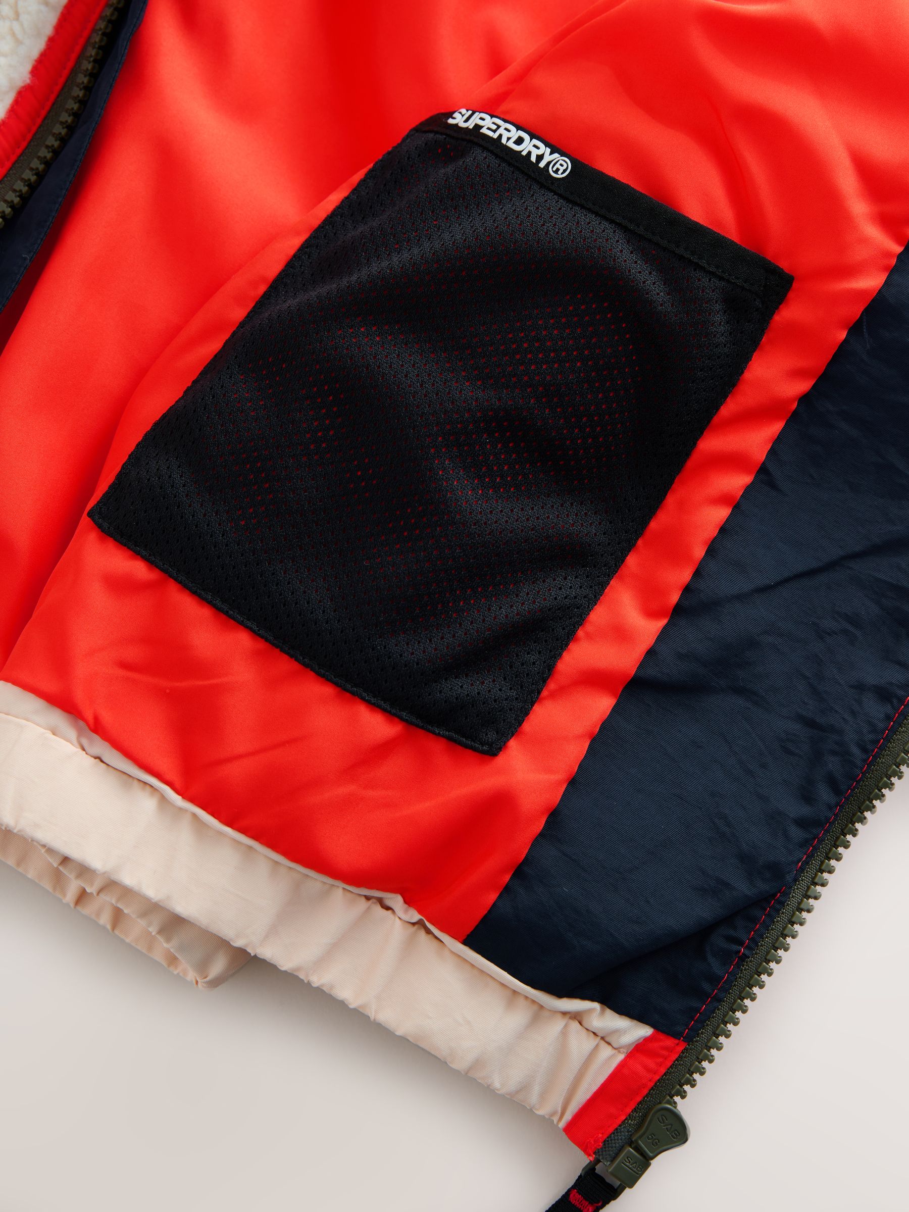 Marineblauw - Superdry - Jack met rits en borgvoering