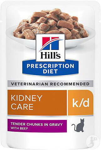 Hill’s Prescription Diet k/d Kidney Sachet Repas Pour Chat Au Boeuf 12x85g