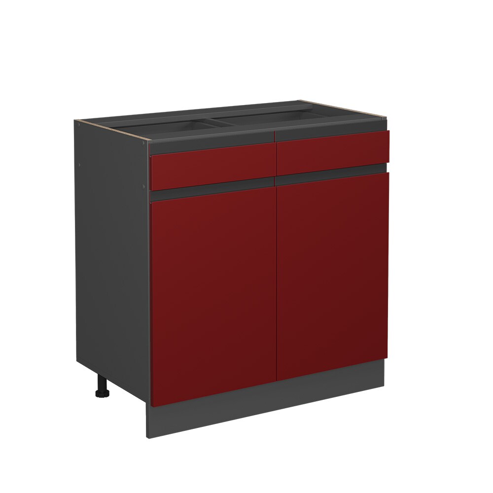 Vicco Schubunterschrank Küchenschrank Küchenmöbel R-Line J-Shape Anthrazit Rot 80 cm modern