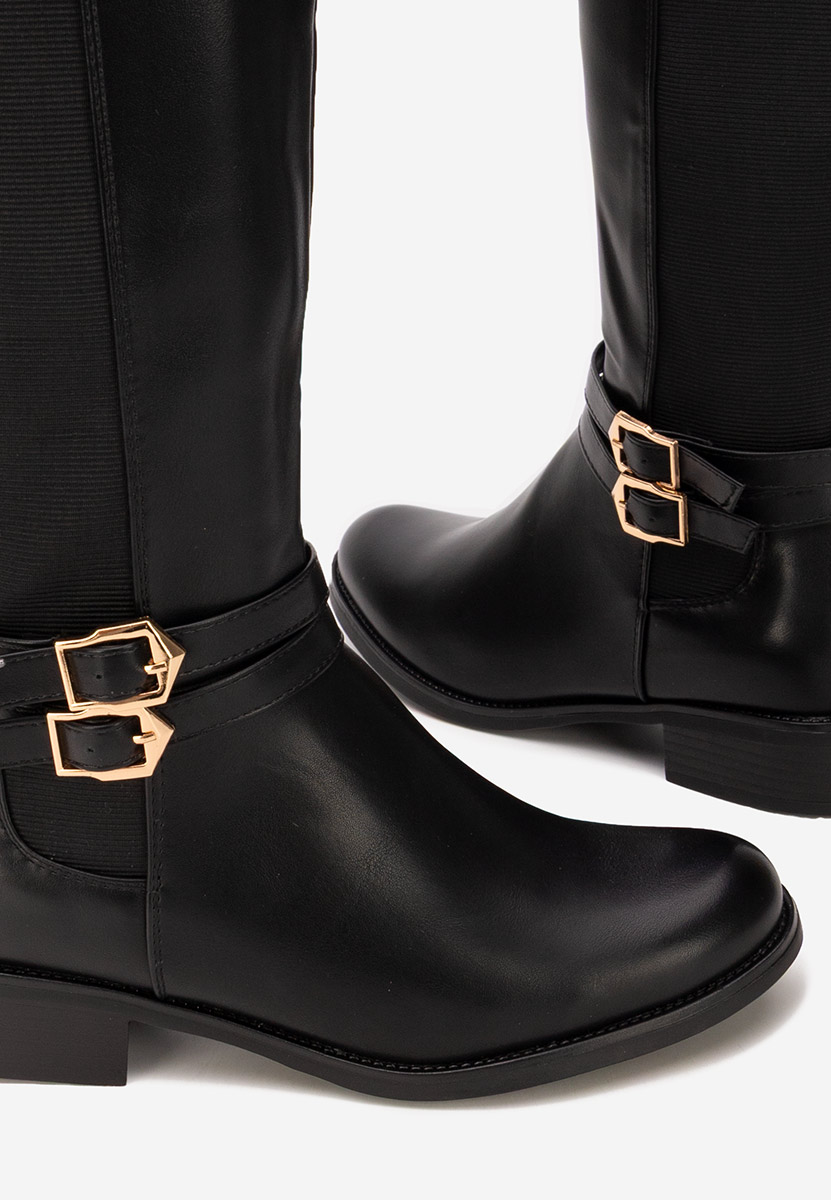Bottes à petit talon noires Jovelia