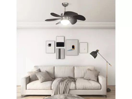 Ventilateur de plafond avec lampe 76 cm Marron foncé