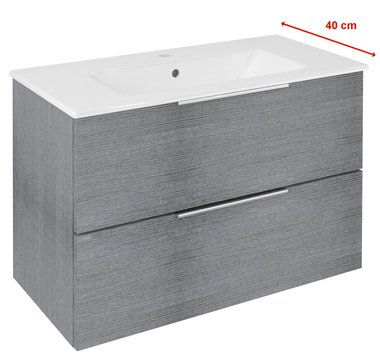 Sapho Cirasa Compact wastafel onderkast 78x39x54cm grijs eiken