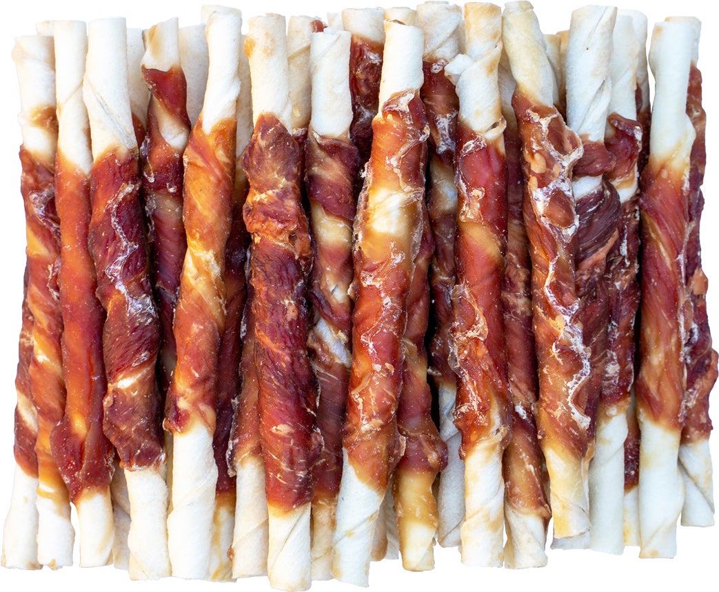 Voskes kauwsticks Rawhide Twist eend 400 g