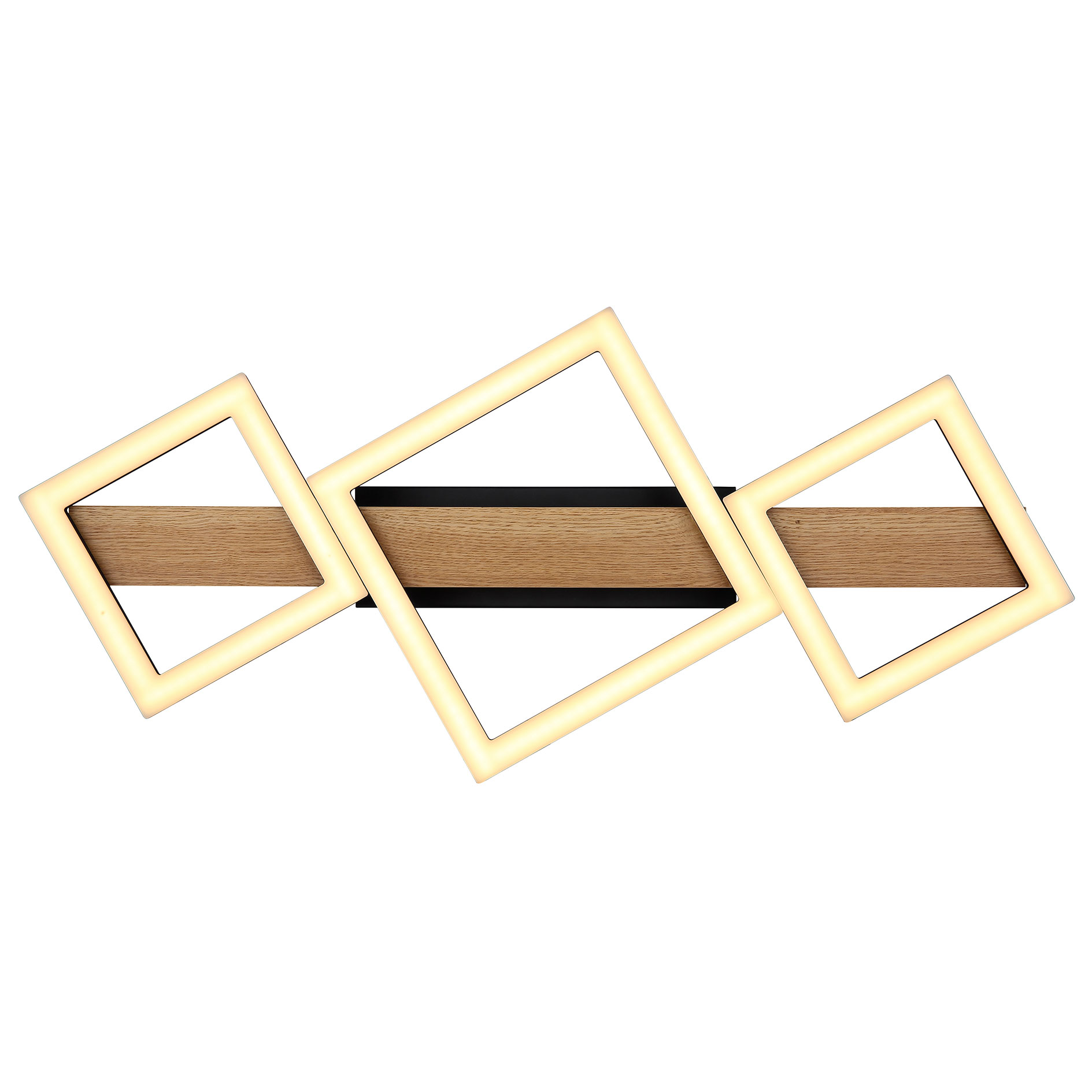 LED-Deckenleuchte - schwarz-braun - 30x48 cm