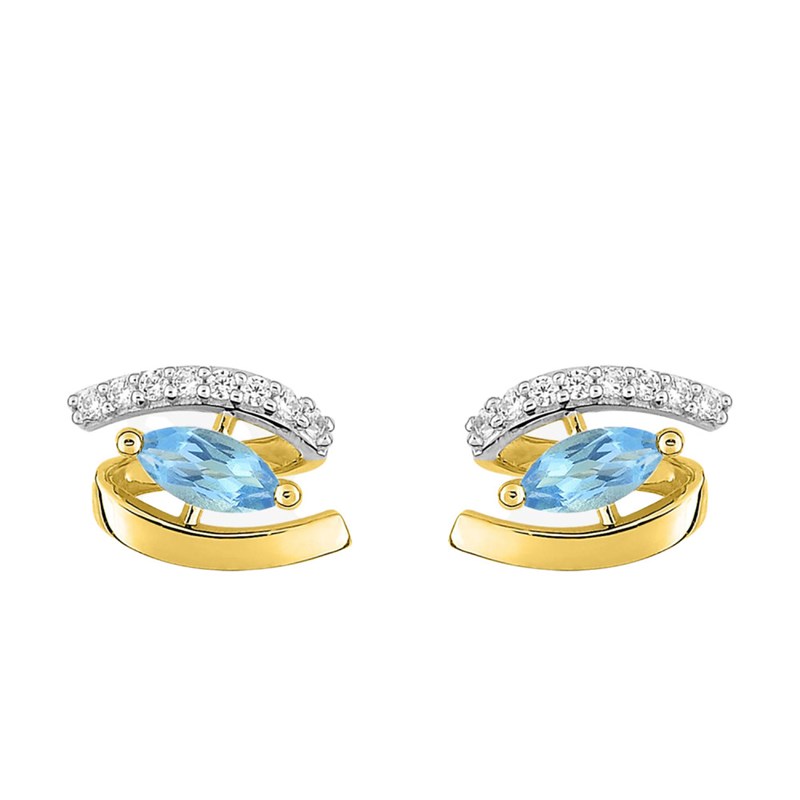 Boucles d'oreilles femme - topaze - Or 18 Carats
