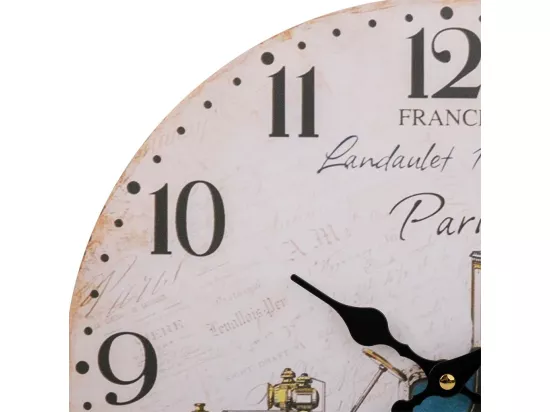 Horloge murale en bois blanc d34x2h