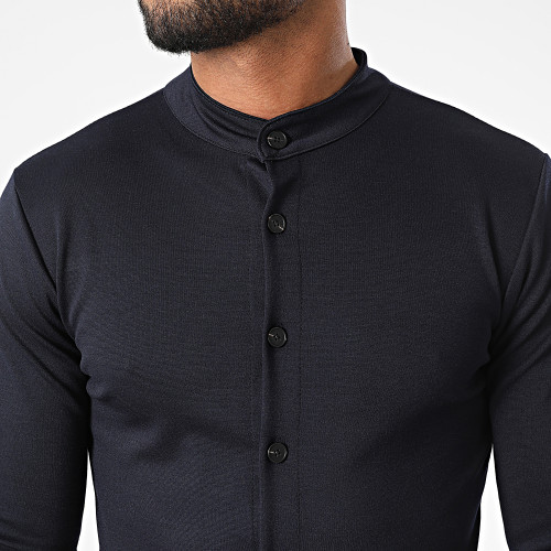 Ensemble Chemise Manches Longues Pantalon Bleu Marine