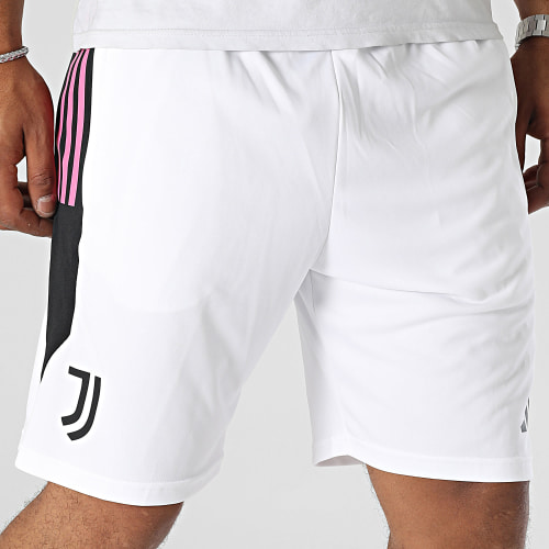 Short Jogging A Bandes Juventus HZ5048 Blanc Noir Rose