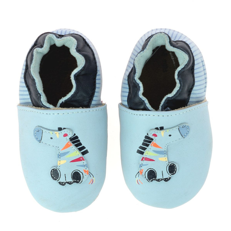 Robeez Robeez Chaussons Zebra Rainbow Bleu Clair