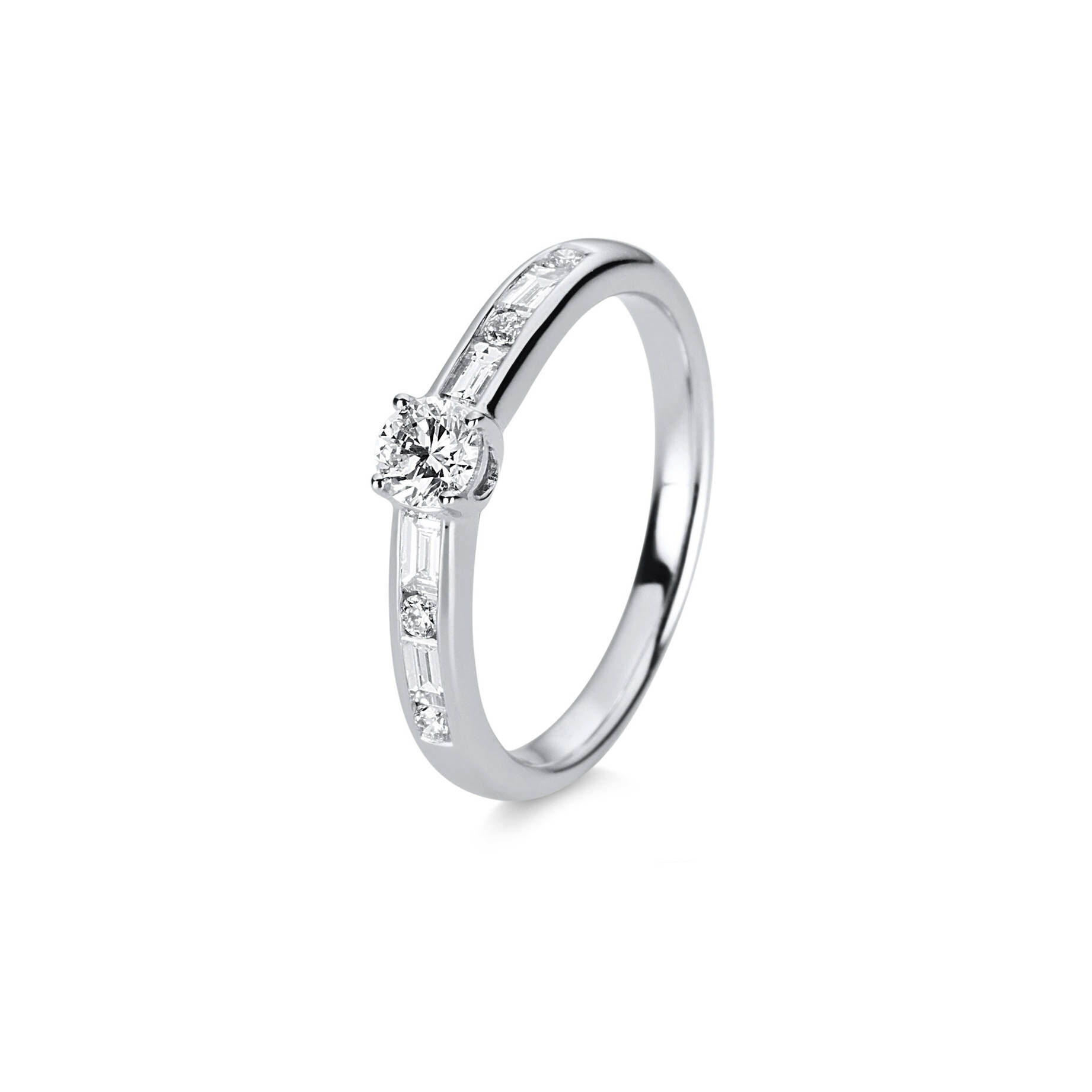 Diamond Group| Damen Solitärring mit Seitenbesatz