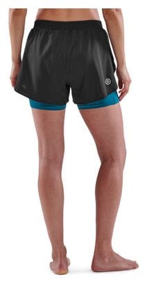 Short 2 en 1 Femme Skins Series-3 X-fit Noir Bleu