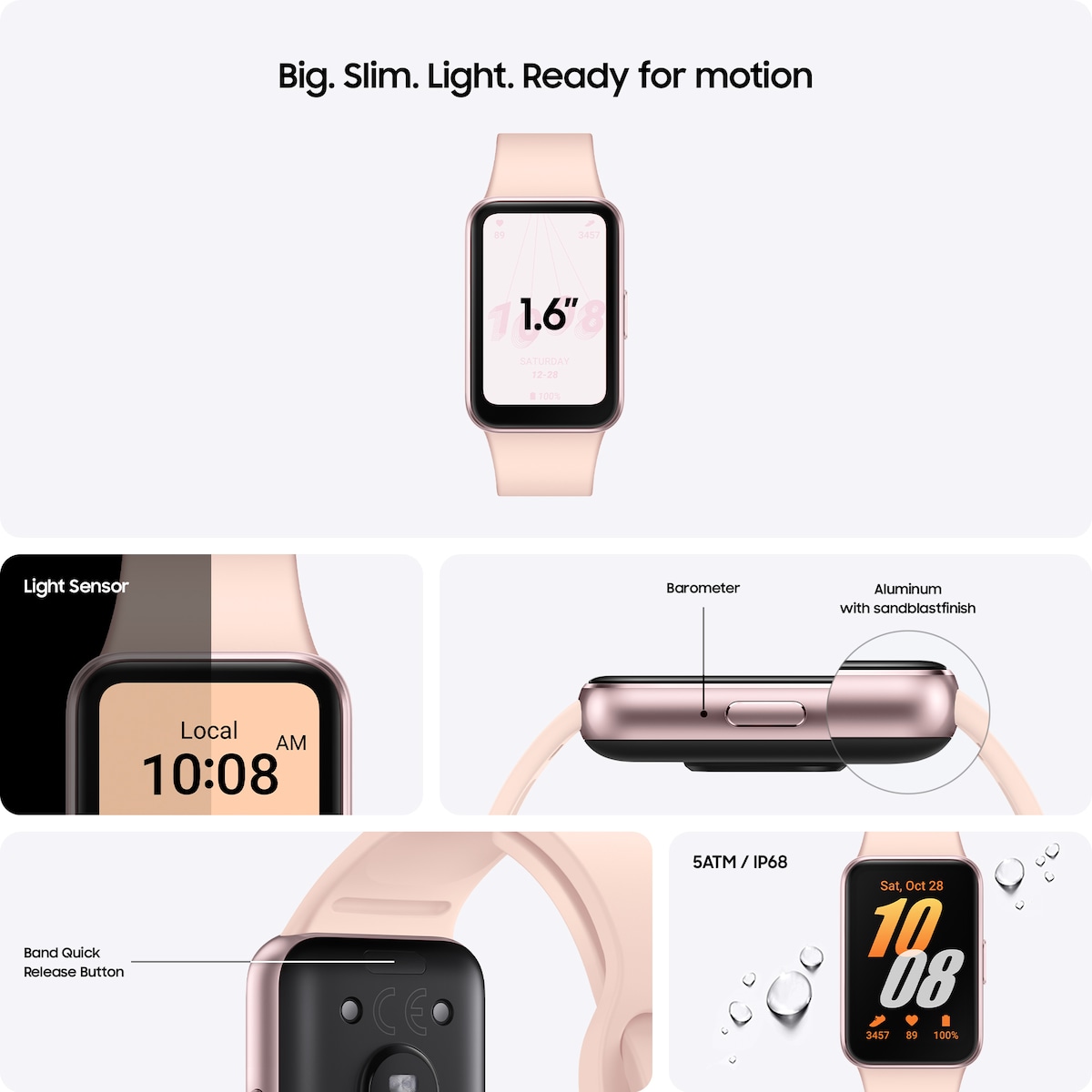 Samsung Galaxy Fit3 aktivitetsmåler (rosa gull)