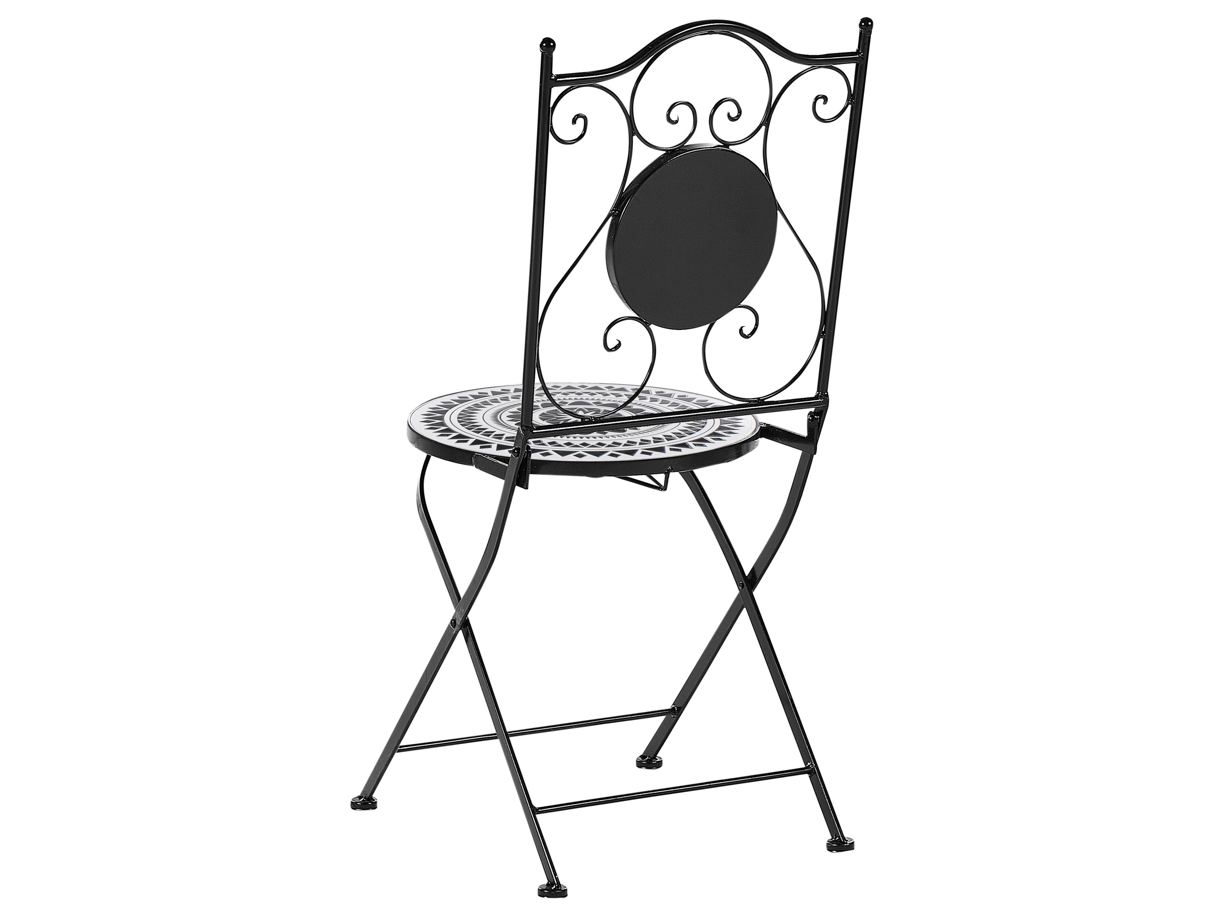 Bistroset inklapbaar COMISO Metaal Zwart/wit