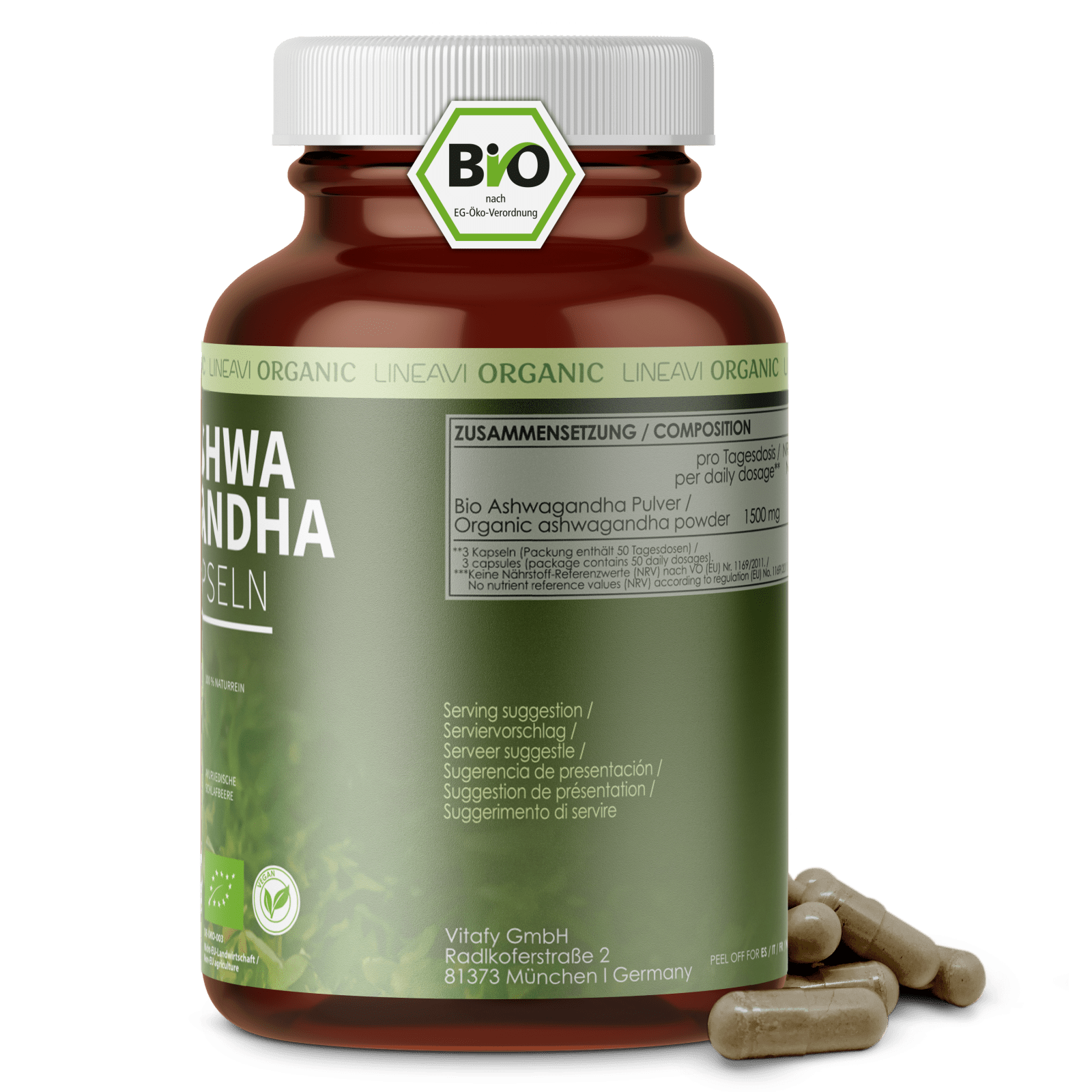 LINEAVI Ashwagandha Kapseln bio (150 Kapseln)