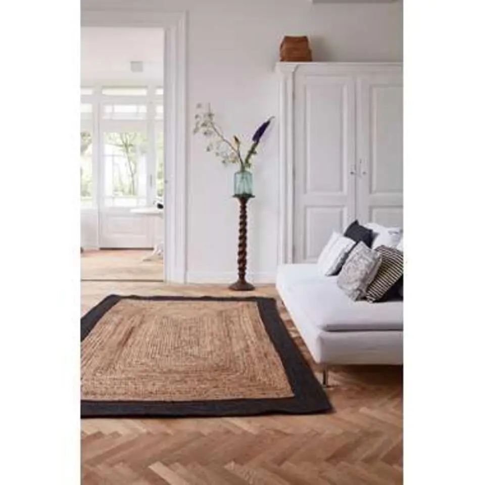Eva Interieur Vloerkleed Jute - Naturel/Antraciet - 190x290
