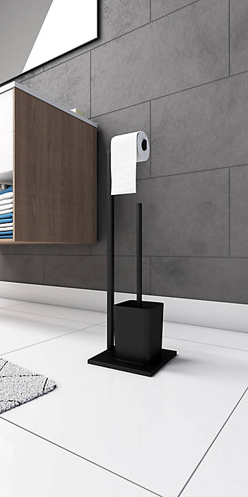 Serviteur WC Trendy en acier inoxidable noir mat