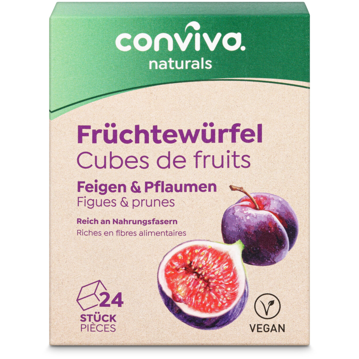 conviva naturals Früchtewürfel Feigen & Pflaumen 24 Stück