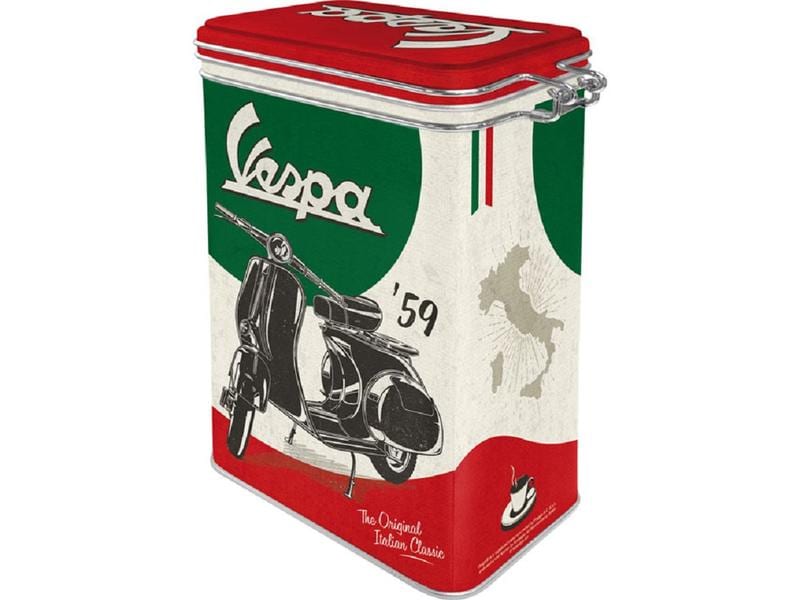 Nostalgic Art Vorratsdose Vespa 1.3 l, Rot/Schwarz/Weiss Retro-Kaffeedose mit Clipverschluss