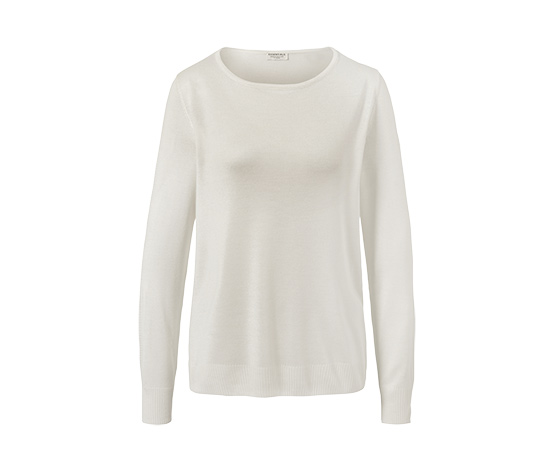 Feinstrickpullover, cremeweiß