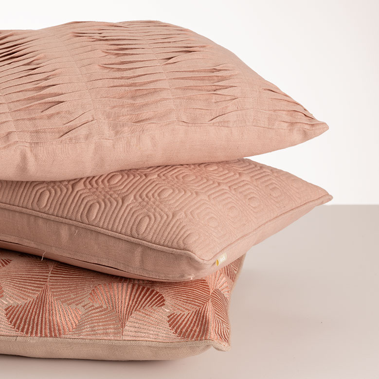 Sierkussen Small wave linnen duskypink 35x50 cm
