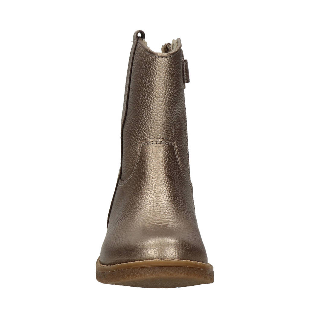Nelson Kids leren enkellaarzen goud metallic