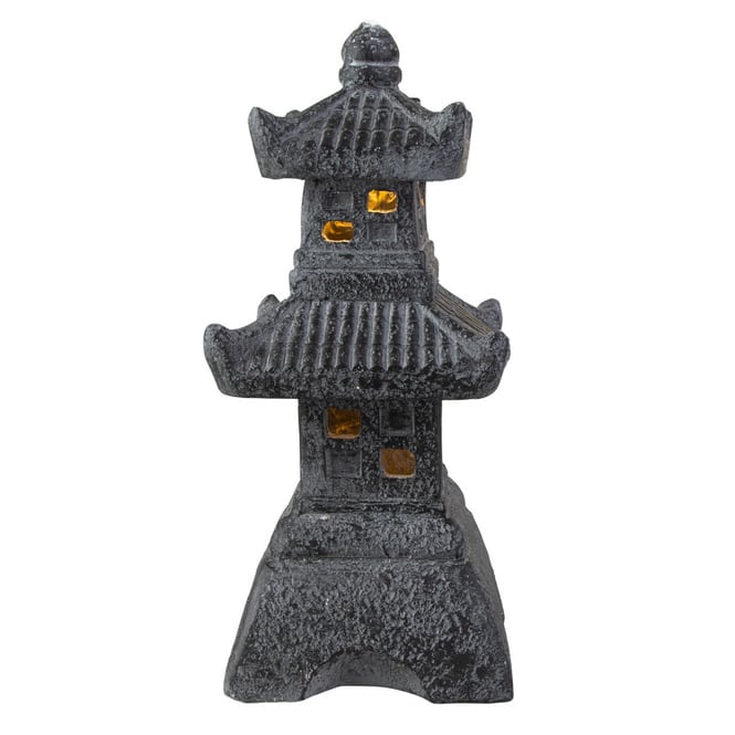 Chinaturm mit Solar LED - ca. 19 x 19 x 44 cm