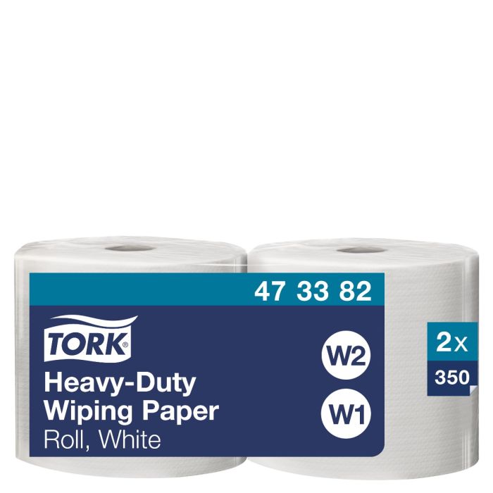 Tork 473382 Heavy-Duty Poetspapier Wit W1/2, multifunctioneel, 2 x 350 vellen (473382)