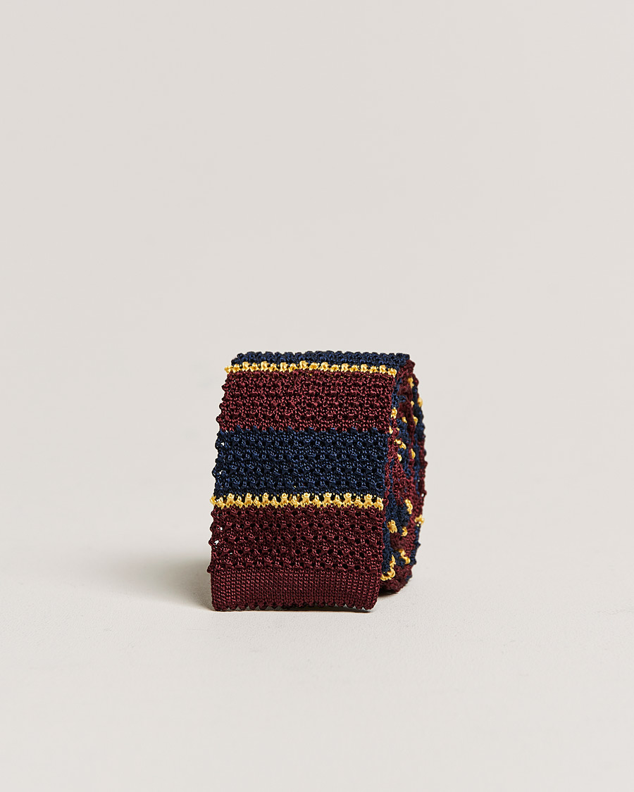 Polo Ralph Lauren Knitted Striped Tie Wine/Navy/Gold