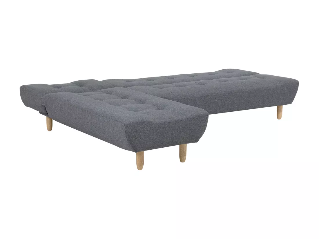 Canapé angle à gauche convertible en tissu gris foncé 4 places ALSTEN