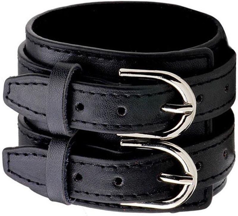Armband - Zwart - Echt Leder - Verstelbare Gesp