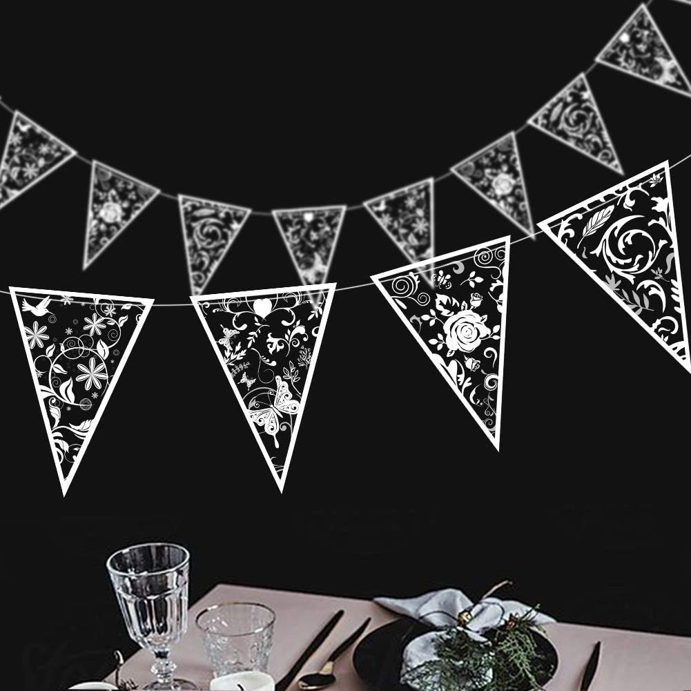 (6m) Wimpelkette Fahnen Girlande Party Dekoration Accessoire - Transparent