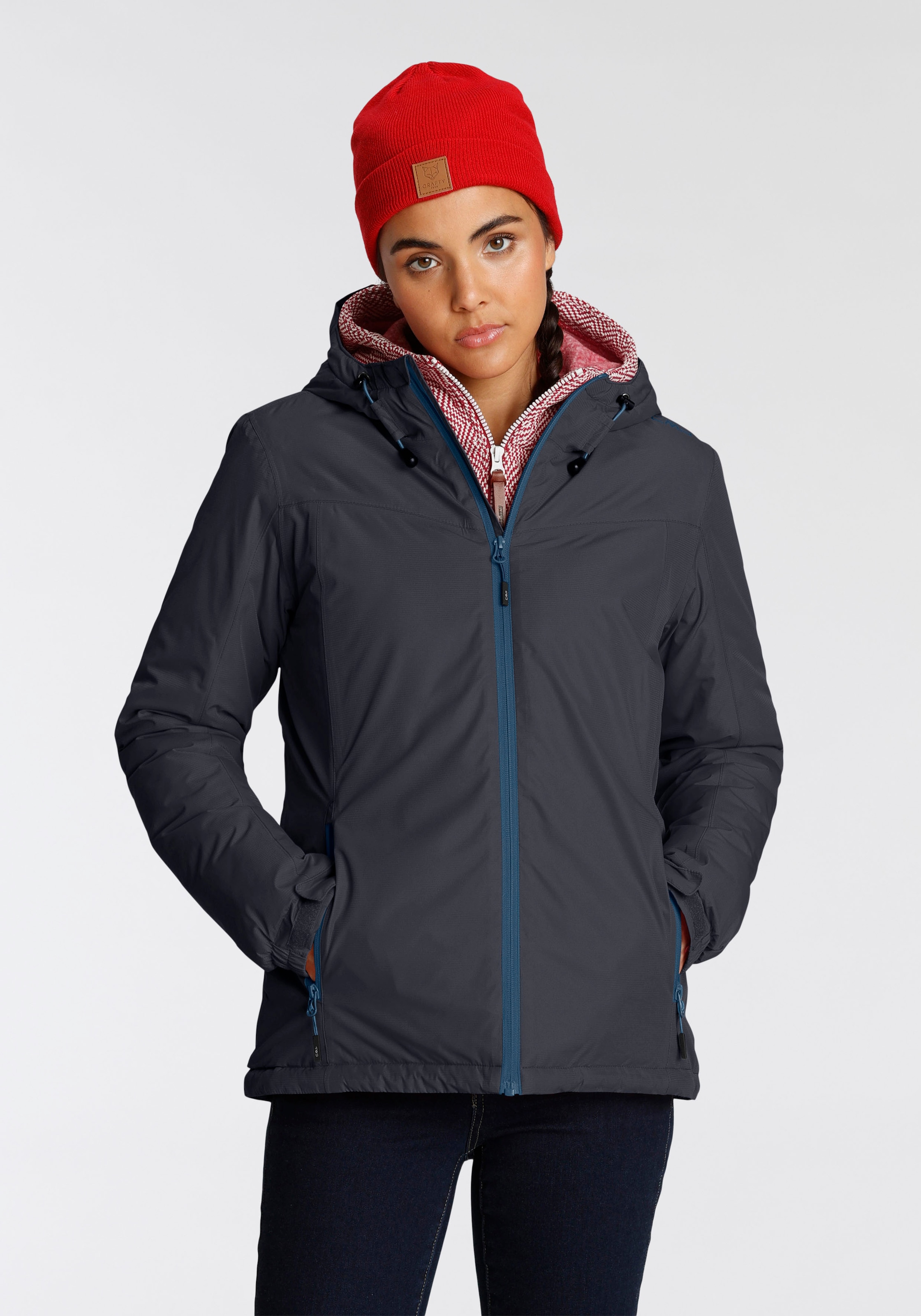 CMP Funktionsjacke »WOMAN JACKET FIX HOOD« mit Kapuze Winddicht & Wasserabweisend & Atmungsaktiv