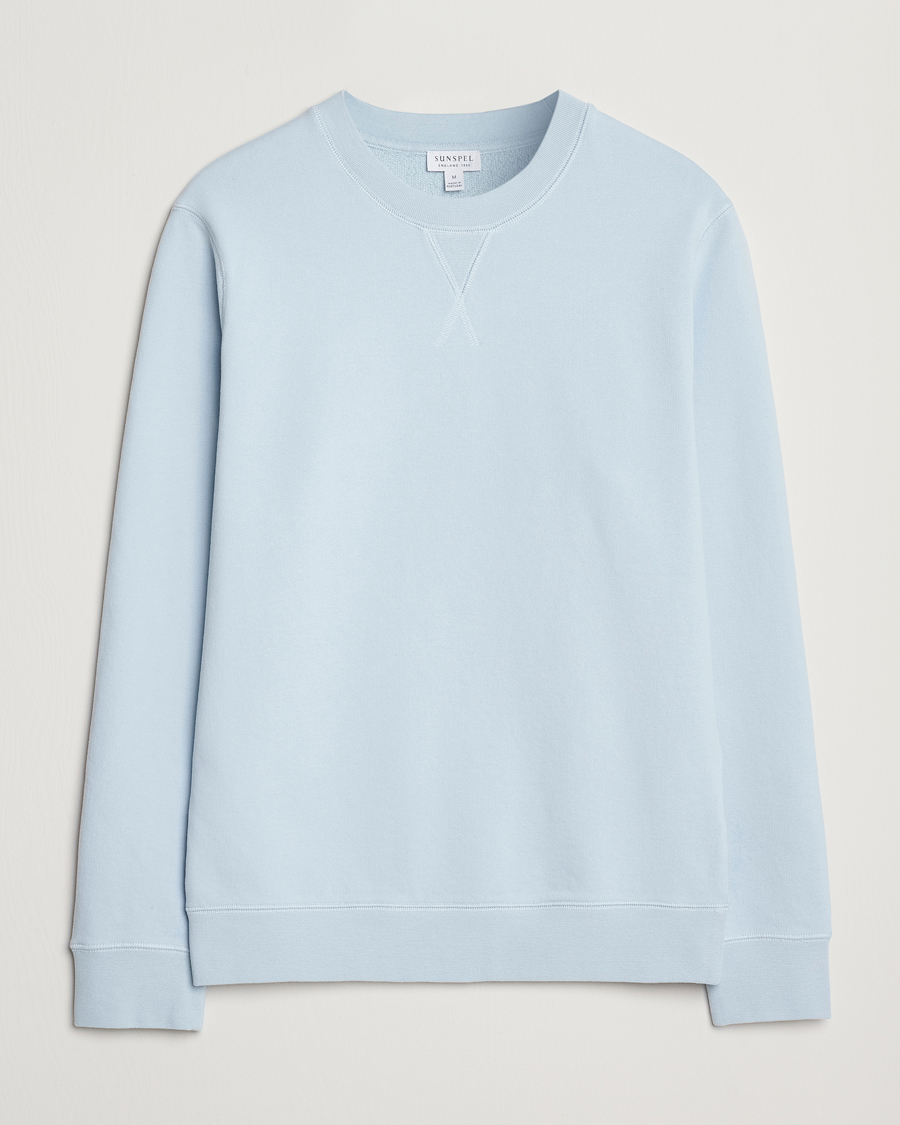 Sunspel Loopback Sweatshirt Blue Mist
