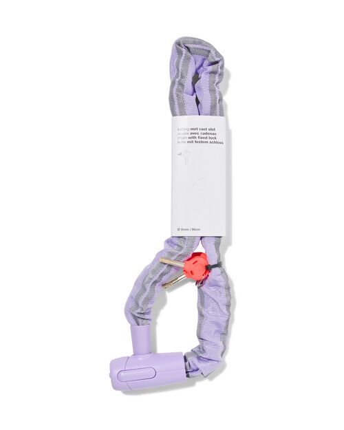 chaîne avec serrure antivol fixe 90cm Ø8mm lilas