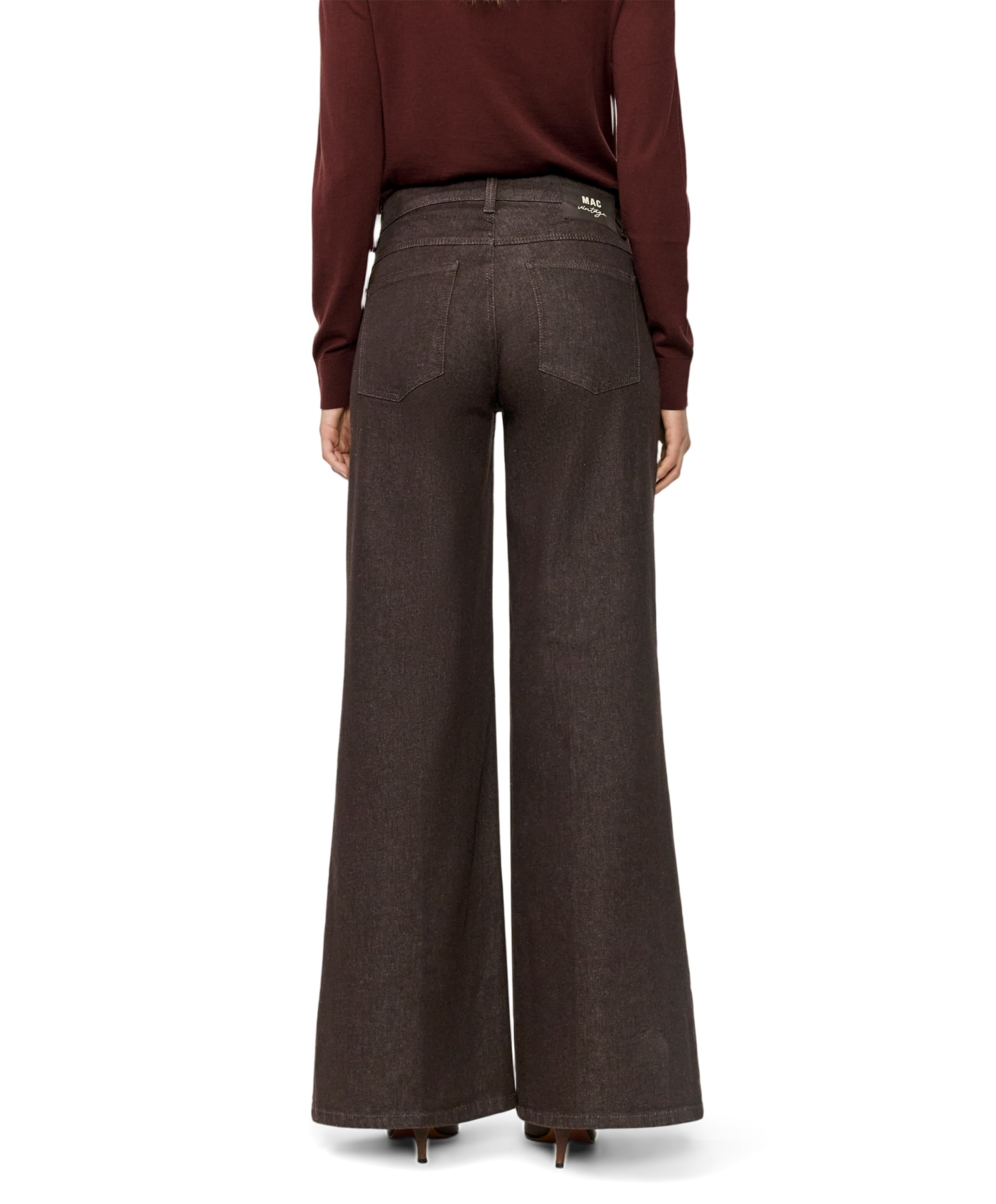 MAC WIDE dames jeans bruin