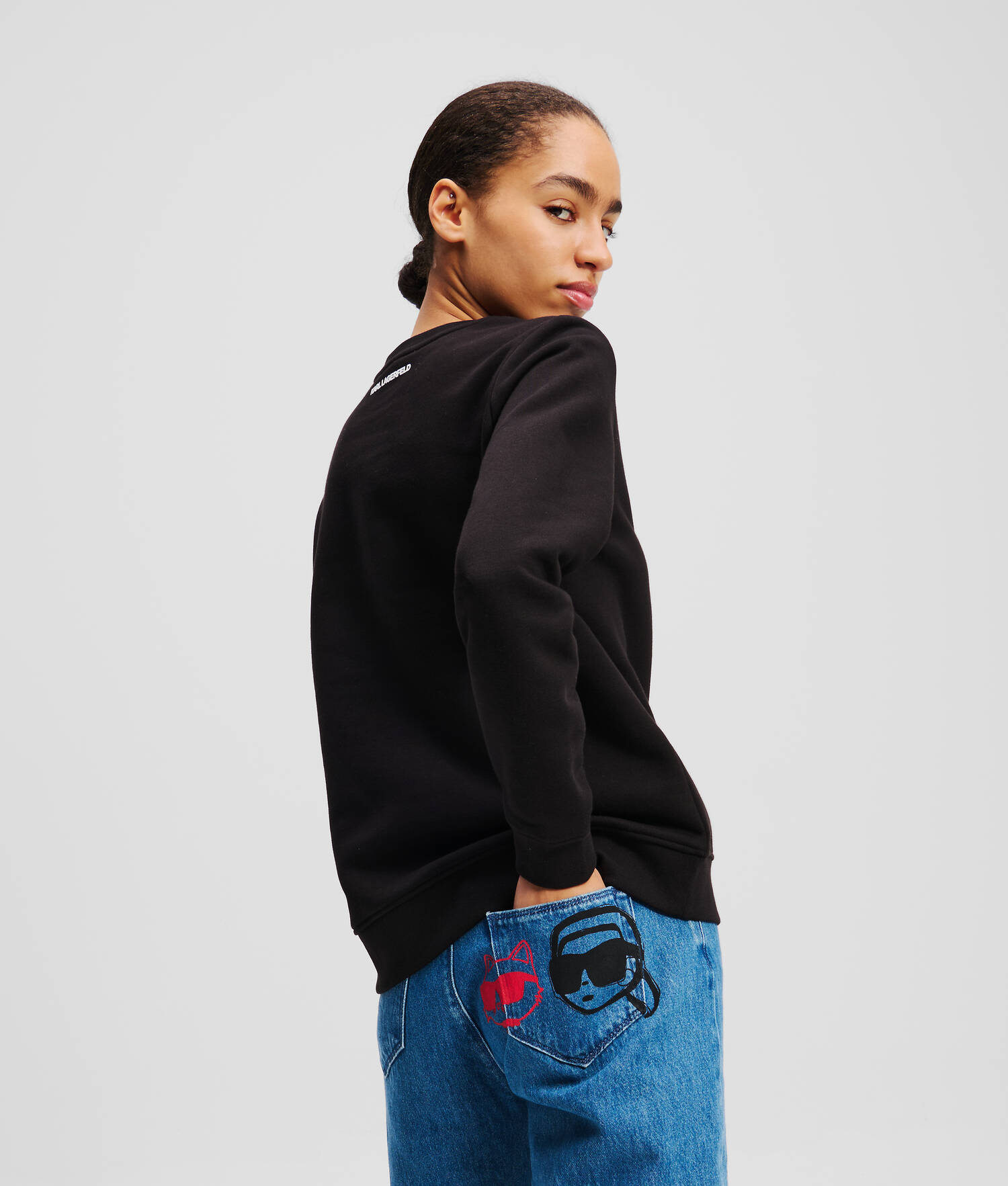 SWEAT-SHIRT À STRASS IKON KARL & CHOUPETTE - Noir
