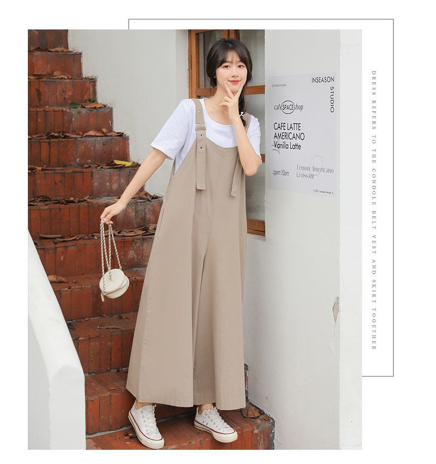 Honey River - Wijde jumpsuit met effen pijpen