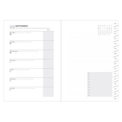 Agenda Stylish - 1 semaine par page + 1 page de note - 16 mois - 15 x 21 cm - tapisserie - Quo Vadis