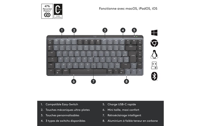 Logitech Wireless-Tastatur »MX Mechanical Mini« ()