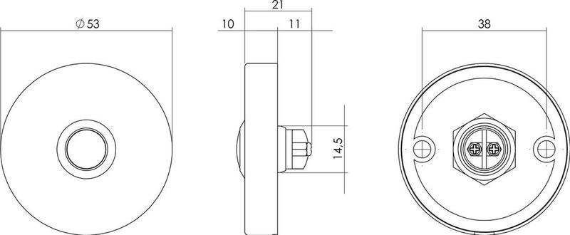 Intersteel - Beldrukker Rond - Deurbel - RVS/Maat Zwart