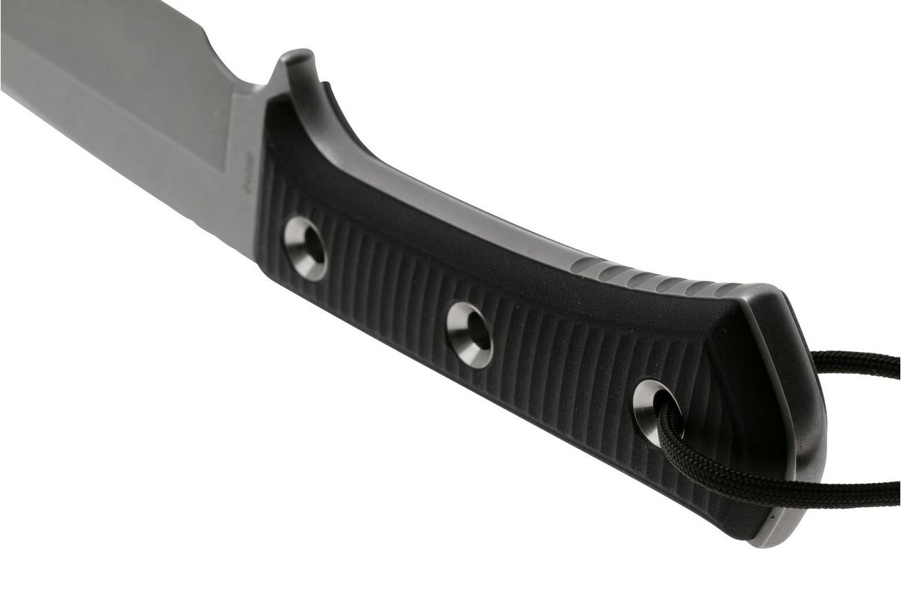 TRC Knives Apocalypse TI-AP-ST-WSD-FIN Elmax Stone Washed, Black Canvas Micarta, survivalmes