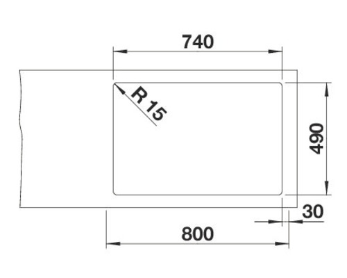 Blanco CLARON 700-IF/A spoelbak, 760 x 510 mm, roestvrij staal, 521634