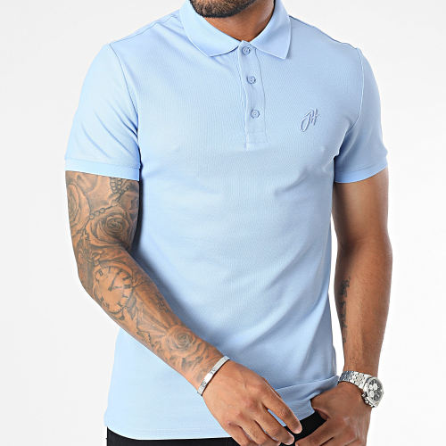 Polo Manches Courtes Bleu Clair