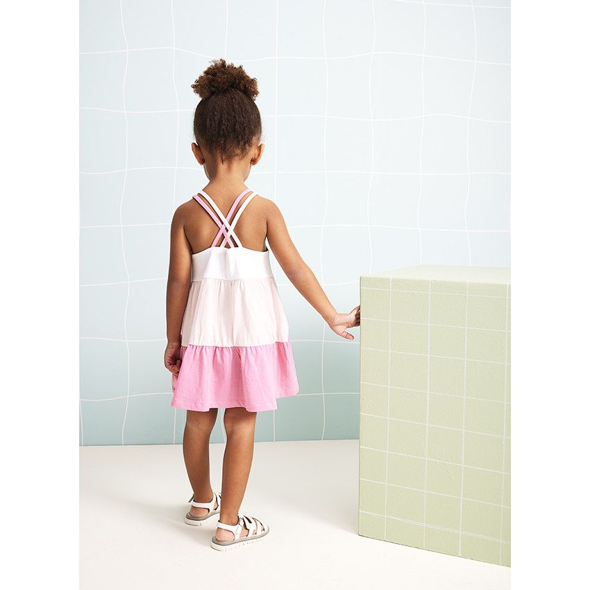 Robe à double bretelles effet dégradé pour bébé fille - Blanc