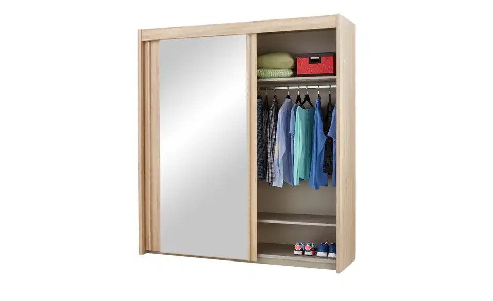 Schwebetürenschrank 3-türig Imperial 151 cm Eiche Sonoma (Nachbildung) mit Spiegel