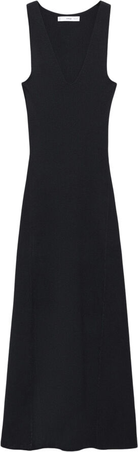 MANGO Knit strapless dress Black