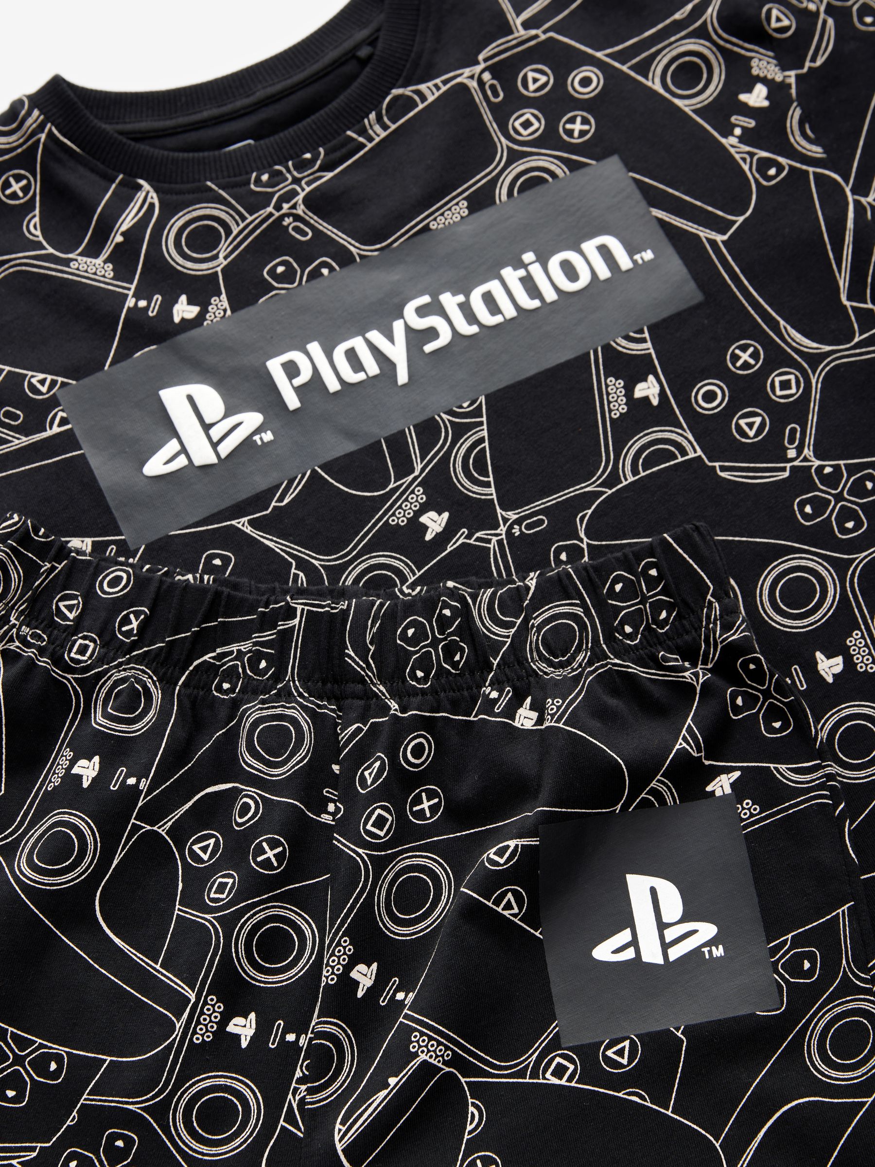 Zwart/wit Playstation - Pyjama met lange pijpen en lange mouwen (3-16jr)