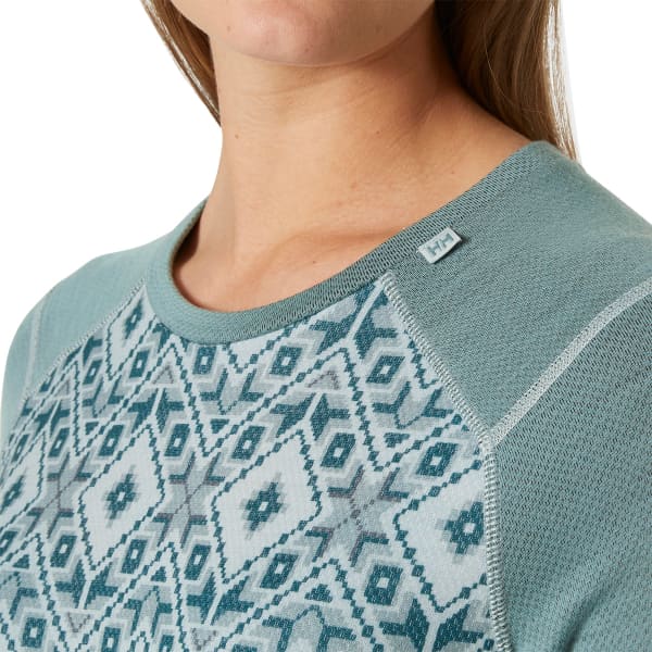 T-shirt thermique HELLY HANSEN W LIFA MERINO MIDW GRA CREW CACTUS STAR PIXEL AOP