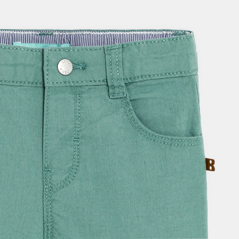 Bermuda droit coton fantaisie vert clair bébé garçon Vert